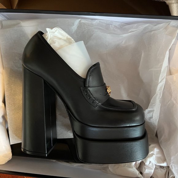 VERSACE AEVITAS PLATFORM LOAFERS IT 39 - Picture 3 of 10